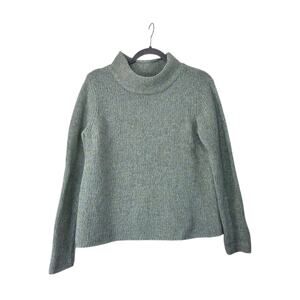 Eileen Fisher Light Green Wool Cashmere Blend Marled Pullover Sweater, Sz Small